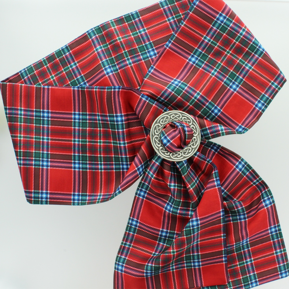 Ladies Scarf in Any Tartan with Celtic Ring